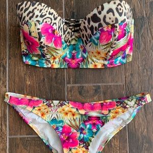 VS Floral Cheetah Print Swimsuit